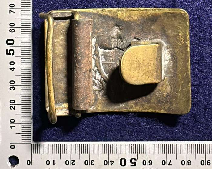 WW2 Buckle - Roman Staff in Insignia on Coat of Arms with Wreath - (Possibly Italian)