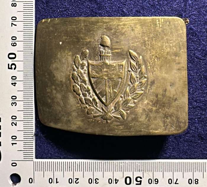 WW2 Buckle - Roman Staff in Insignia on Coat of Arms with Wreath - (Possibly Italian)