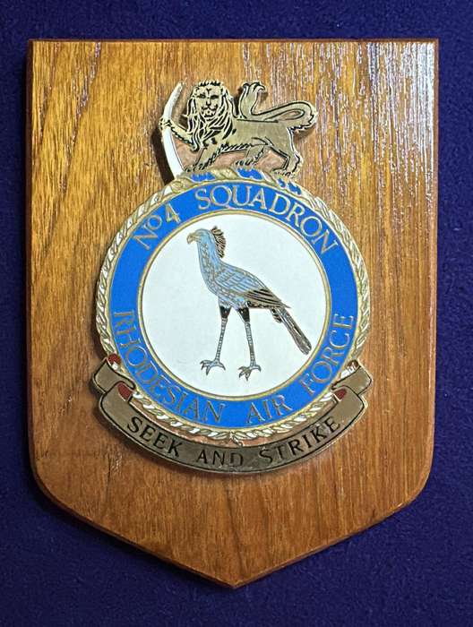 Rhodesian Plaque - RHODESIAN AIR FORCE - NO 4 SQUADRON - SEEK AND STRIKE