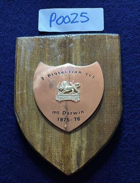 Rhodesian Plaque - 3 PROTECTION COY - MT. DARWIN - 1975 -76