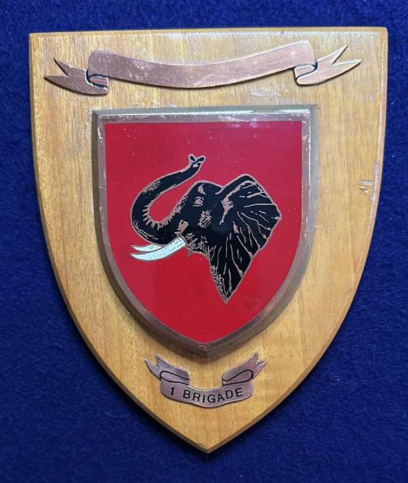 Rhodesian Plaque - RHODESIAN ARMY - 1 BRIGADE with Scroll