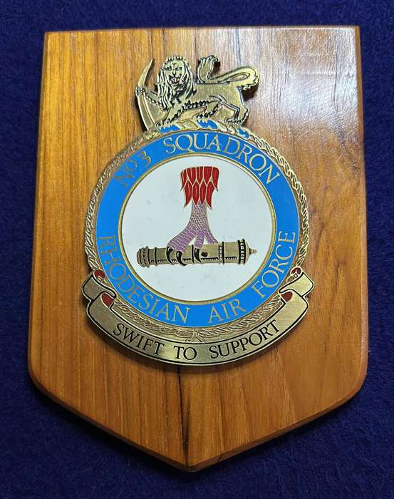 Rhodesian Plaque - RHODESIAN AIR FORCE - NO 3 SQUADRON - SWIFT TO SUPPORT