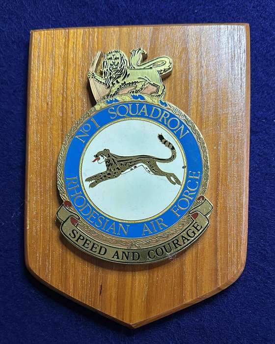 Rhodesian Plaque - RHODESIAN AIR FORCE - NO 1 SQUADRON - SPEED AND COURAGE