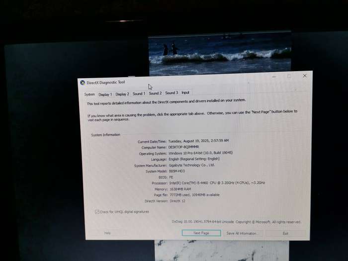 Gigabyte Gaming PC for sale 16GB Ram 250SSD