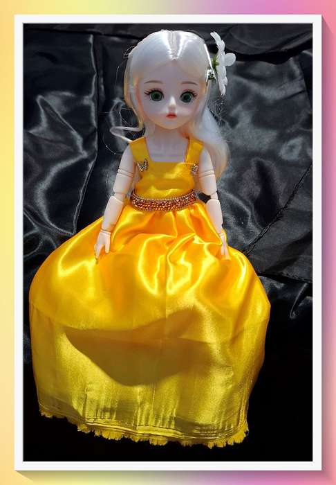 Amazing unique handmade golden ball gown outfit jointed anime style doll
