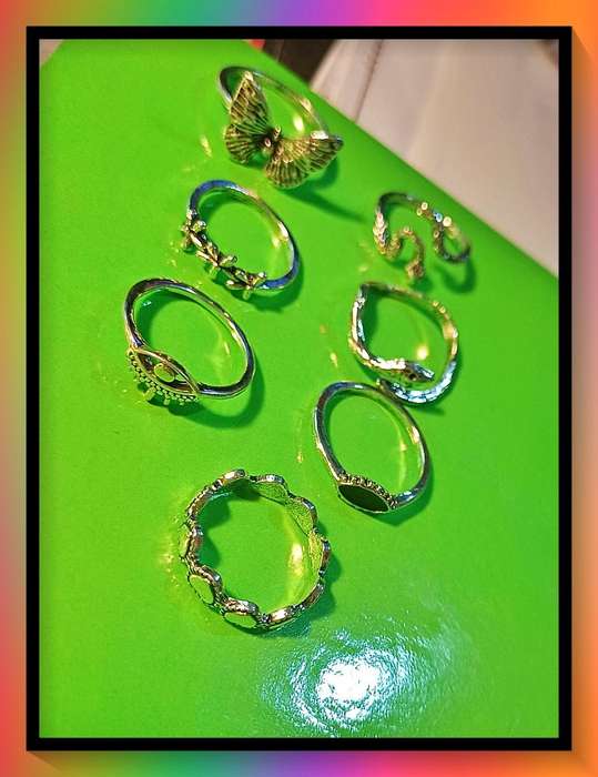 Lovely Butterfly snake heart design ring 7pc set
