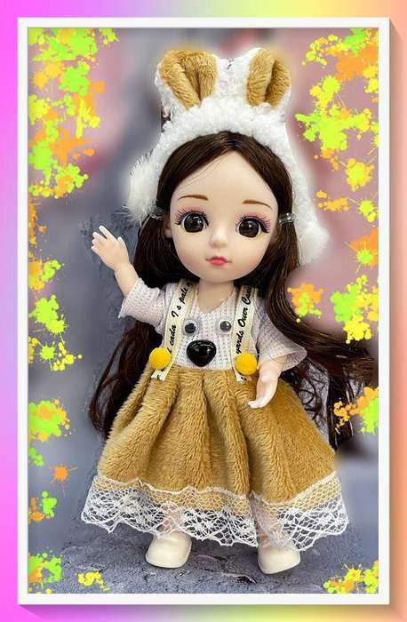Pretty Furry bear outfit doll and surprise gift