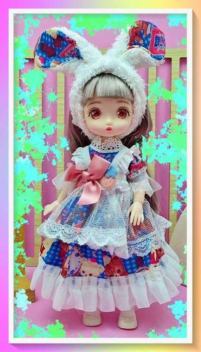 Amazing Deep eyed anime style bunny ears doll