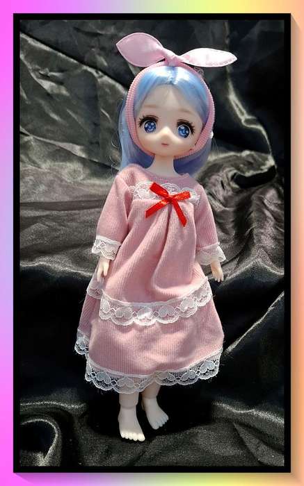 Adorable custom outfit blue hair doll
