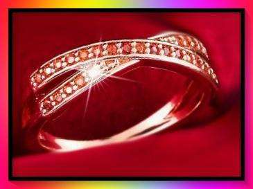 Awesome goldtone crossover design simulated spinel inset ring size 6