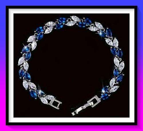 Beautiful blue simulated gemstone bracelet