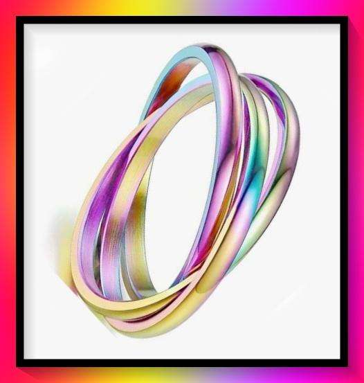 Lovely Rainbow 3 ring anxiety twist ring size 6