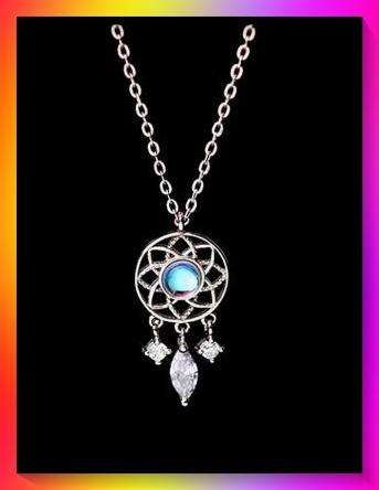 Beautiful moonstone dreamcatcher design pendant necklace