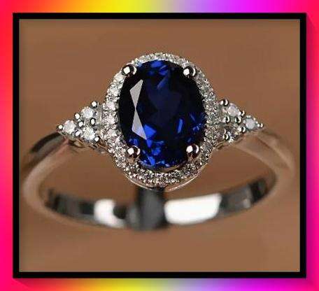 Popular blue rhinestone promise ring size 10