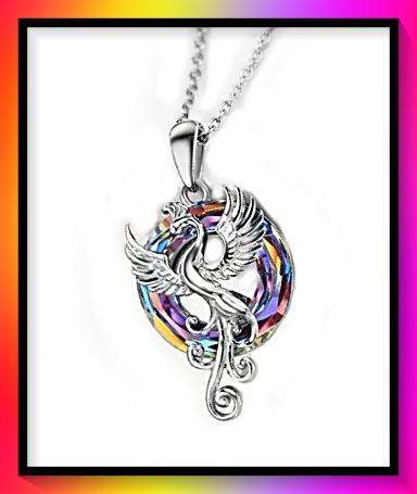 Mystic Purple Phoenix power pendant necklace