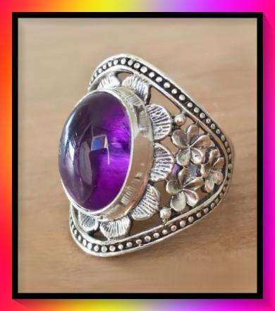 Amazing antique look setting simulated amethyst ring size 11