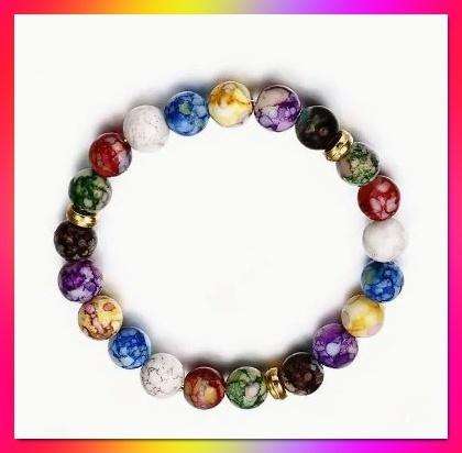 Awesome Chakra Reiki Healing synthetic Stone Bracelet
