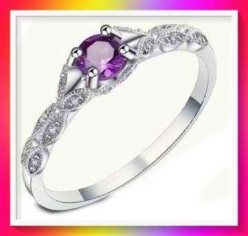 Shiny Synthetic Amethyst Fashion Ring S7