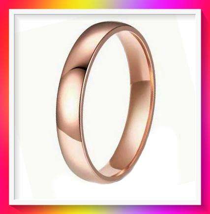 Fashionable Simple 4mm Rose Stainless Steel Ring S7
