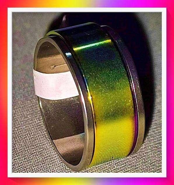 Beautiful Yellow rainbow shine ring 20mm