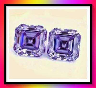 Exquisite Purple manufactured Moissanite look Glass Crystal 8.5x8.5