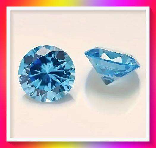 Shiny Blue Round Artificial Zircon Gemstone 8mm