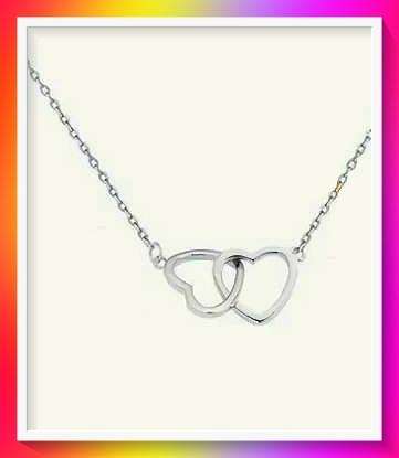 Stunning Silver Double Heart-Shaped Necklace