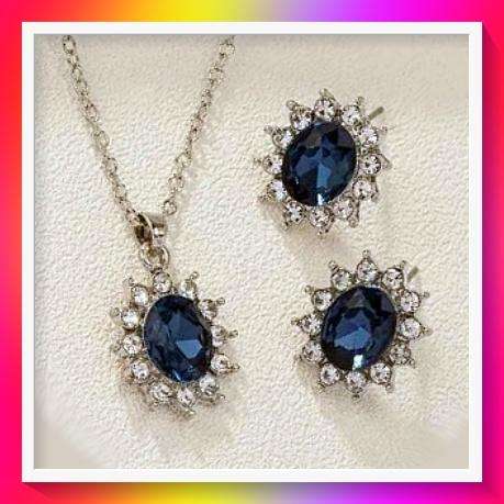 Stunning 3 Piece simulated sapphire jewellery set