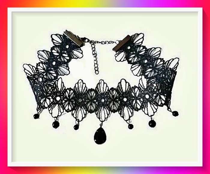 Lovely Retro Butterfly lace design gothic choker