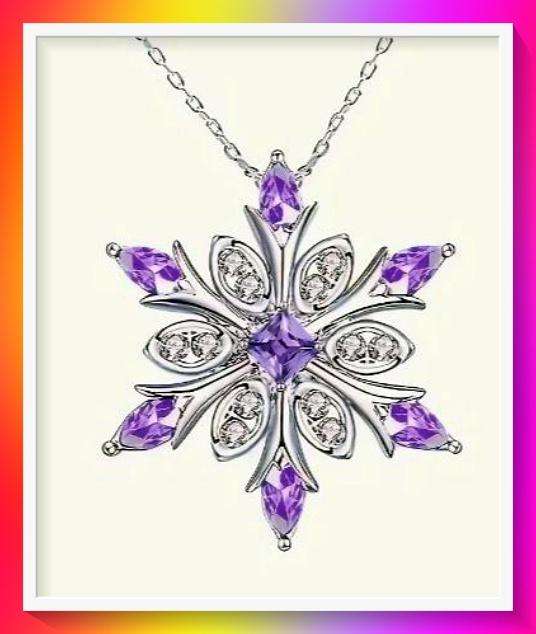 Enchanting purple Snowflake Pendant Necklace