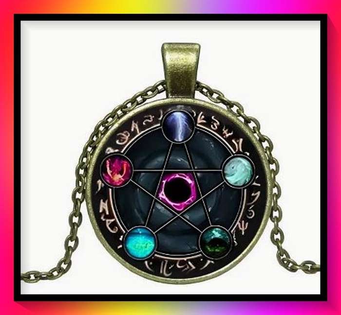 Beautiful Round Glass Mosaic Pendant Necklace