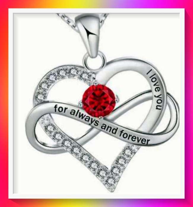 Marvellous deep ruby red Heart-shaped Pendant Necklace