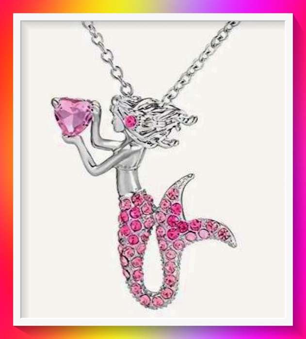 Fantasy design Pink Mermaid necklace