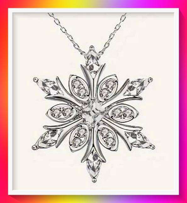 Translucent faux gemstone Snowflake Pendant Necklace