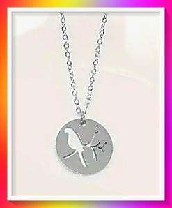 Stunning Steel Bird and Branch Cut out Pendant Necklace