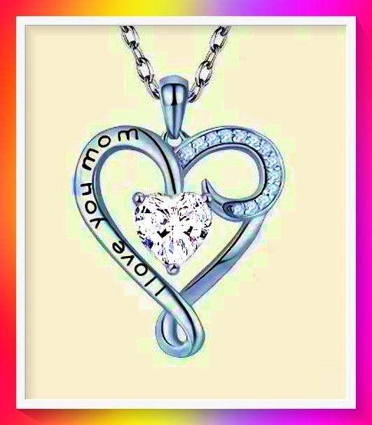 Cute white Rhinestone Heart-shaped pendant Necklace