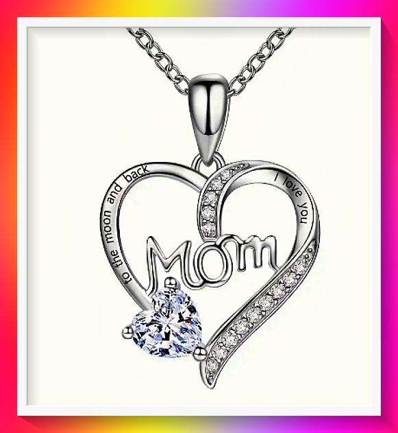 Dazzling Cubic Zirconia MOM Pendant Necklace