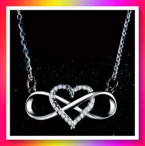 Elegant Plated Infinity Heart Pendant Necklace with Sparkling Faux zirconia