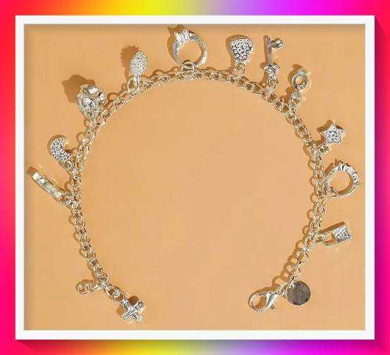Charming Adjustable Bracelet with multiple charms