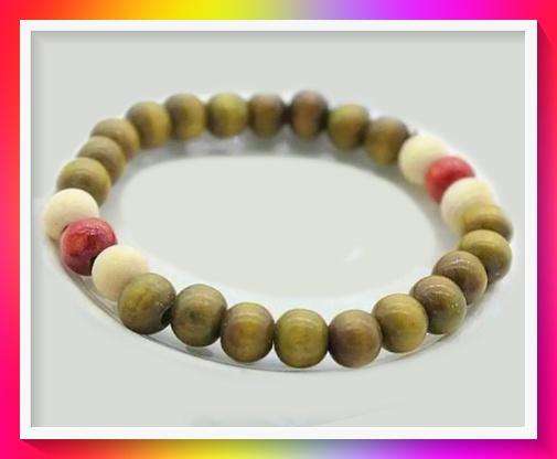 Enchanting Bohemian Green Beaded Bracelet Set (Wood beads)