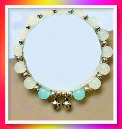 Elegant Classic Glass Bracelet with Charms Aquamarine
