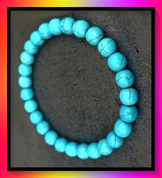 Unique Natural Turquoise Round Beaded Men's Statement Accessory 6mm