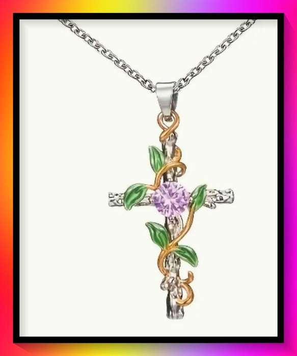 Cool Flower & Cross Elegant Necklace With Artificial Diamond Leaf Wrap, Clavicle Chain