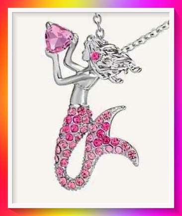 Cute Pink Mermaid Cartoon Girls Necklace