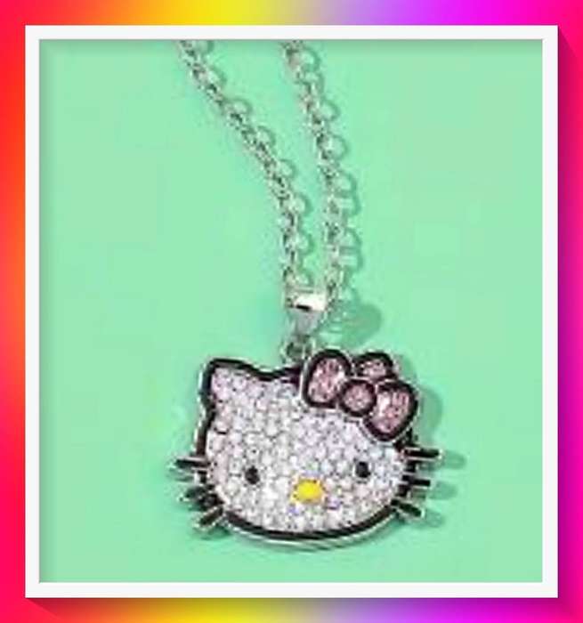 Lovely Hello Kitty Sanrio Necklace Silvery Color Layer