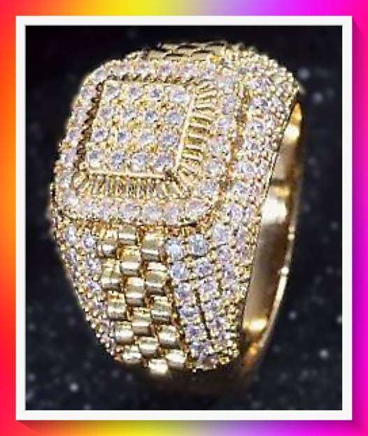 Gorgeous Copper Inlaid Zircon Material Fashion Ring S10