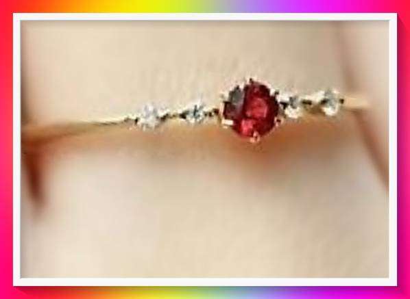 Elegant Red Faux Cubic Zirconia Ring S9
