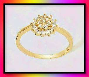 Exquisite Faux Zirconia Flower Ring