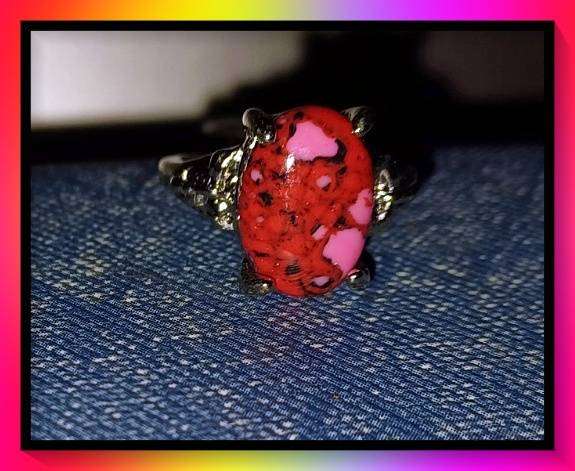 Romantic Antique Red Stone Ring 18mm