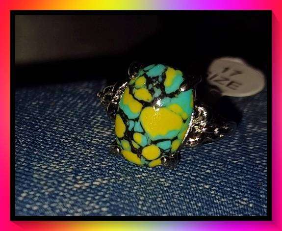 Gorgeous Antique Stone Ring 17mm